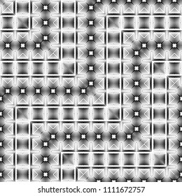 Design seamless monochrome zigzag pattern. Abstract decorative background. Vector art. No gradient