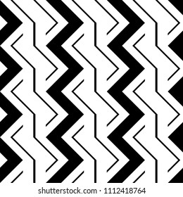 Design seamless monochrome zigzag pattern. Abstract background. Vector art