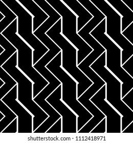 Design seamless monochrome zigzag pattern. Abstract background. Vector art