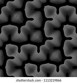 Design seamless monochrome zigzag pattern. Abstract decorative background. Vector art. No gradient
