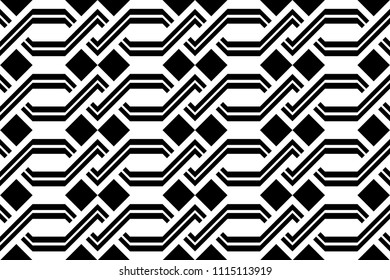 Design seamless monochrome zigzag pattern. Abstract background. Vector art