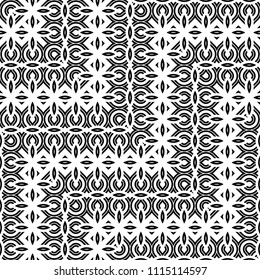 Design seamless monochrome zigzag pattern. Abstract decorative background. Vector art. No gradient