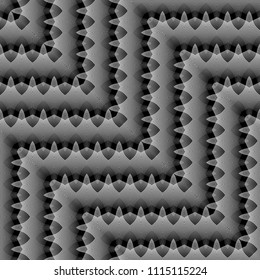 Design seamless monochrome zigzag pattern. Abstract decorative background. Vector art. No gradient