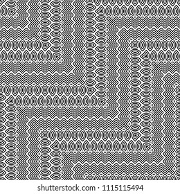 Design seamless monochrome zigzag pattern. Abstract striped background. Vector art