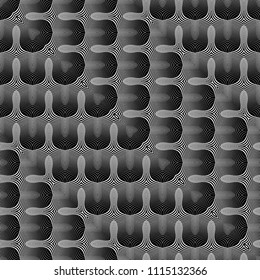 Design seamless monochrome zigzag pattern. Abstract decorative background. Vector art. No gradient