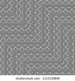 Design seamless monochrome zigzag pattern. Abstract striped background. Vector art. No gradient