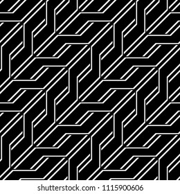 Design seamless monochrome zigzag pattern. Abstract background. Vector art