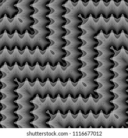 Design seamless monochrome zigzag pattern. Abstract decorative background. Vector art. No gradient