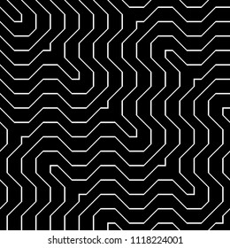 Design seamless monochrome zigzag pattern. Abstract stripy background. Vector art. No gradient