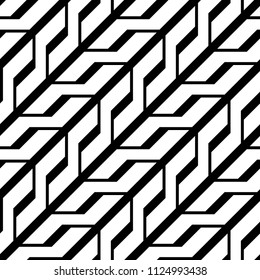 Design seamless monochrome zigzag pattern. Abstract background. Vector art