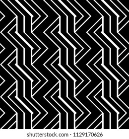 Design seamless monochrome zigzag pattern. Abstract background. Vector art