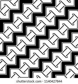 Design seamless monochrome zigzag pattern. Abstract background. Vector art