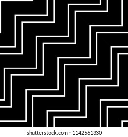 Design seamless monochrome zigzag pattern. Abstract stripy background. Vector art