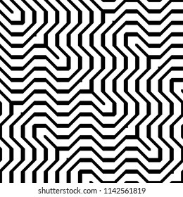 Design seamless monochrome zigzag pattern. Abstract stripy background. Vector art. No gradient
