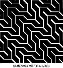 Design seamless monochrome zigzag pattern. Abstract background. Vector art