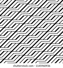 Design seamless monochrome zigzag pattern. Abstract background. Vector art