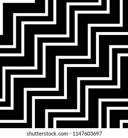 Design seamless monochrome zigzag pattern. Abstract stripy background. Vector art