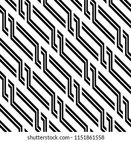 Design seamless monochrome zigzag pattern. Abstract background. Vector art
