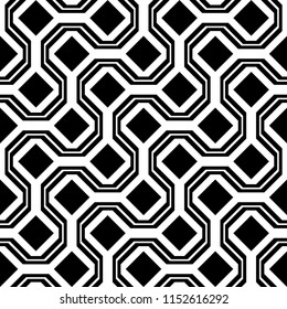 Design seamless monochrome zigzag pattern. Abstract square background. Vector art