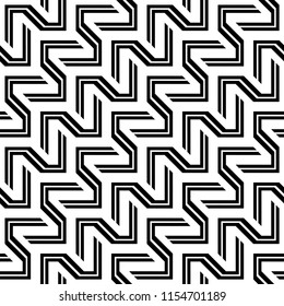 Design seamless monochrome zigzag pattern. Abstract background. Vector art