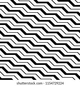Design seamless monochrome zigzag pattern. Abstract background. Vector art