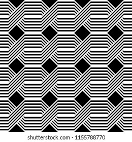 Design seamless monochrome zigzag pattern. Abstract background. Vector art