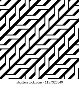 Design seamless monochrome zigzag pattern. Abstract background. Vector art