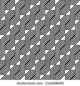 Design seamless monochrome zigzag pattern. Abstract background. Vector art