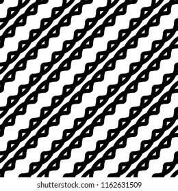 Design seamless monochrome zigzag pattern. Abstract background. Vector art