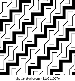 Design seamless monochrome zigzag pattern. Abstract background. Vector art
