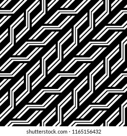 Design seamless monochrome zigzag pattern. Abstract background. Vector art