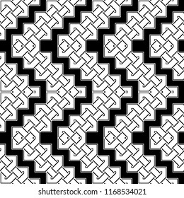 Design seamless monochrome zigzag pattern. Abstract background. Vector art