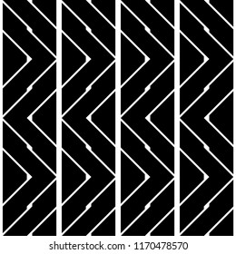 Design seamless monochrome zigzag pattern. Abstract background. Vector art