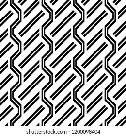 Design seamless monochrome zigzag pattern. Abstract background. Vector art