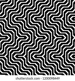 Design seamless monochrome zigzag pattern. Abstract stripy background. Vector art. No gradient