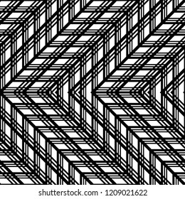 Design seamless monochrome zigzag pattern. Abstract background. Vector art