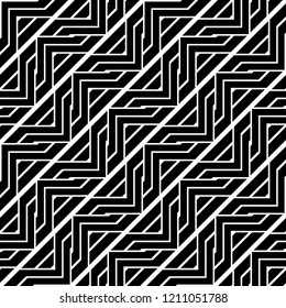 Design seamless monochrome zigzag pattern. Abstract background. Vector art