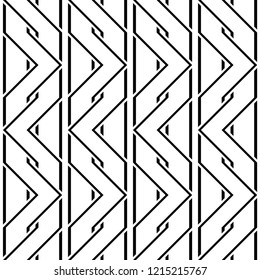 Design seamless monochrome zigzag pattern. Abstract background. Vector art