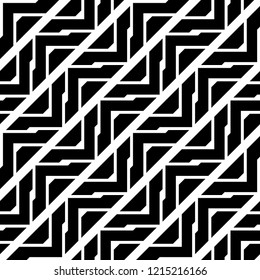 Design seamless monochrome zigzag pattern. Abstract background. Vector art