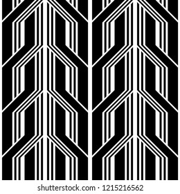 Design seamless monochrome zigzag pattern. Abstract background. Vector art