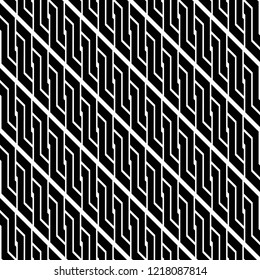 Design seamless monochrome zigzag pattern. Abstract background. Vector art