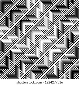 Design seamless monochrome zigzag pattern. Abstract background. Vector art