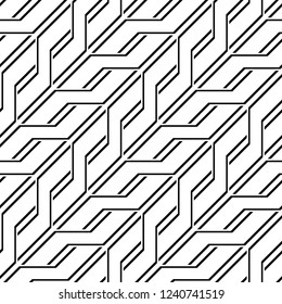 Design seamless monochrome zigzag pattern. Abstract background. Vector art
