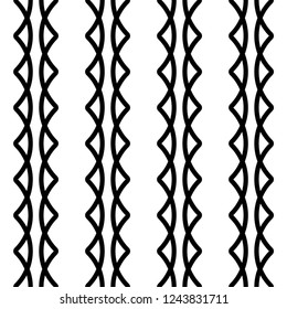 Design seamless monochrome zigzag pattern. Abstract background. Vector art
