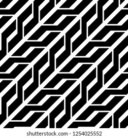 Design seamless monochrome zigzag pattern. Abstract background. Vector art