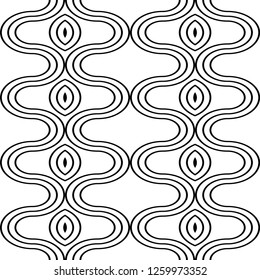 Design seamless monochrome zigzag pattern. Abstract decorative background. Vector art
