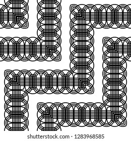 Design seamless monochrome zigzag pattern. Abstract grating background. Vector art