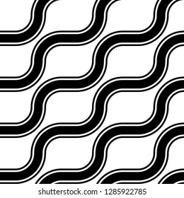 Design seamless monochrome zigzag pattern. Abstract interlaced background. Vector art