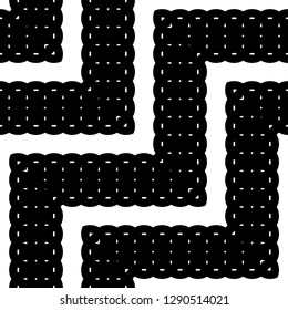 Design seamless monochrome zigzag pattern. Abstract grating background. Vector art