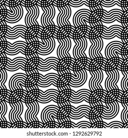 Design seamless monochrome zigzag pattern. Abstract grating background. Vector art